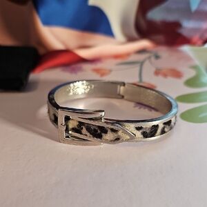 Silver and Black Floral Vine Bracelet